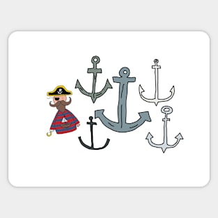 Pete the part-time pirate - anchors Sticker